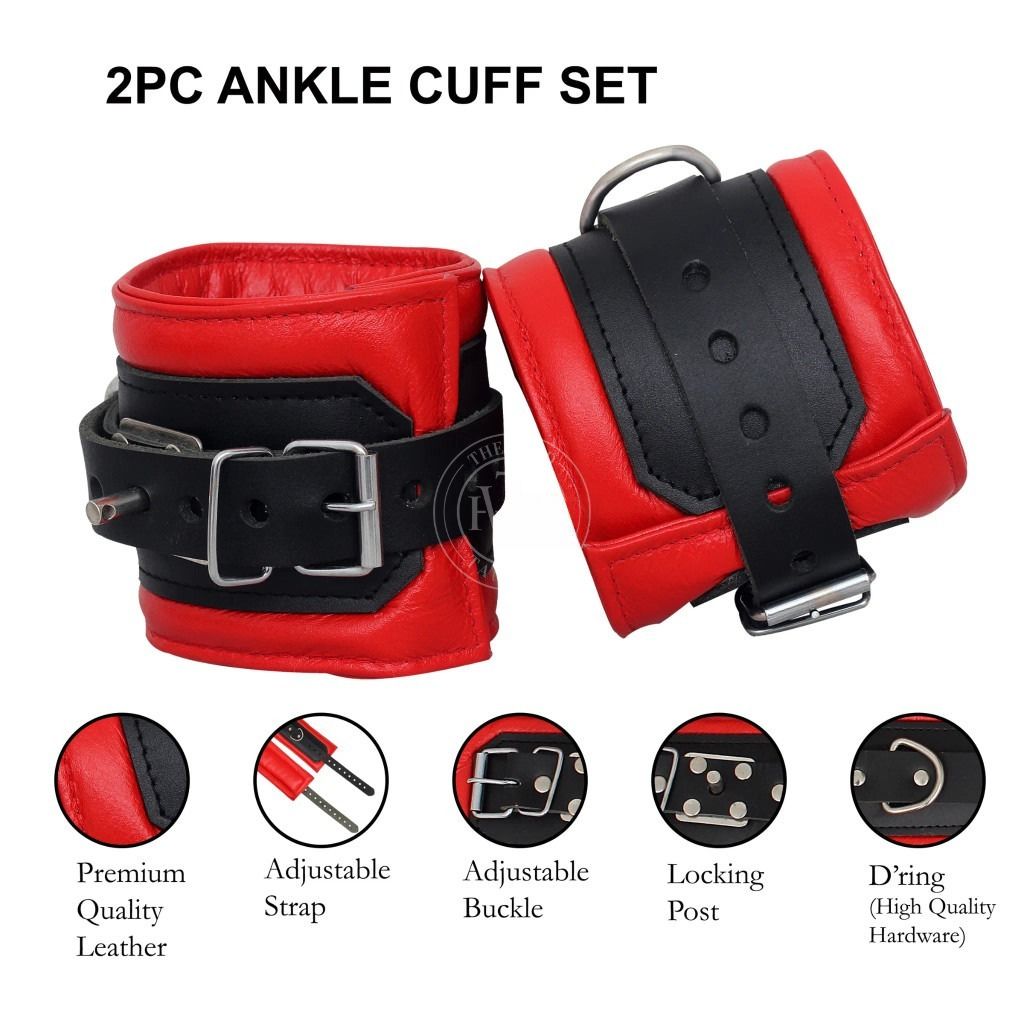 5 Pcs Set Premium Leather Bondage Handcuffs, view 8