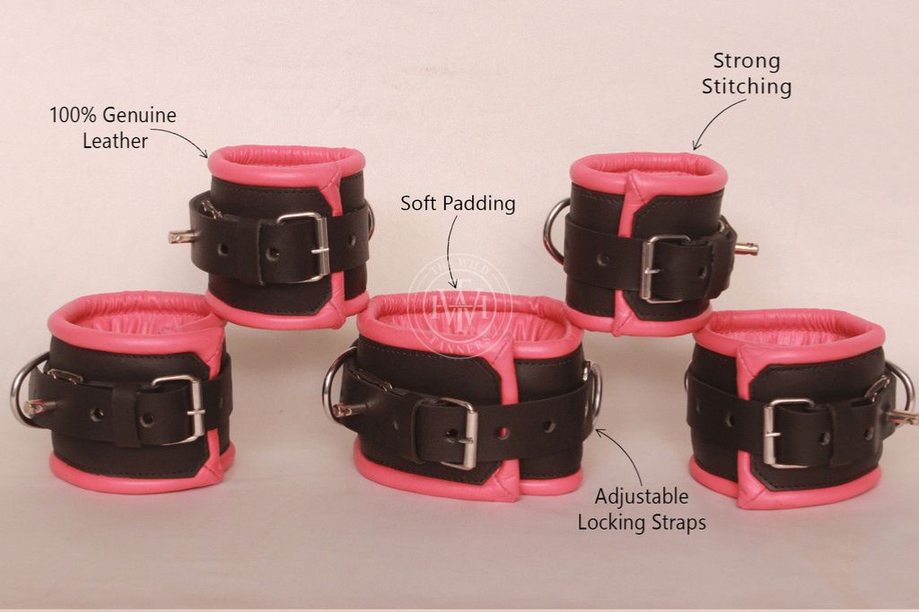 5 Pcs Leather Bondage Handcuffs Set, view 7