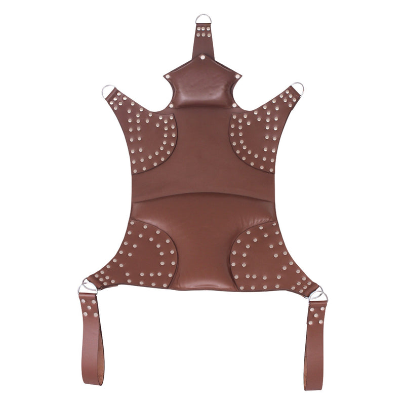 plus size sex swing, brown leather swing, heavy duty bondage swing, BBW leather sex swing