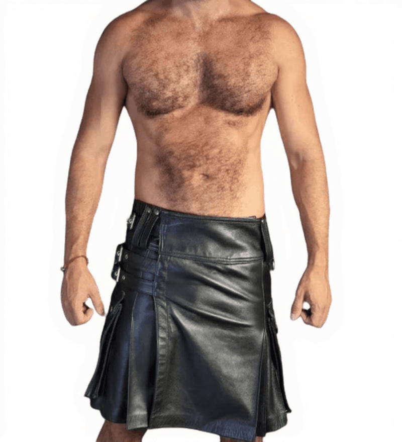leather kilt, leather kilt for men, mens leather kilt, Gay Kilt, leather gladiator kilt
