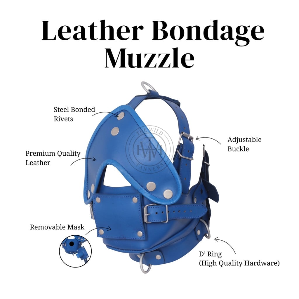 Bondage Muzzle with Blindfold Mouth Open Gag, view 8