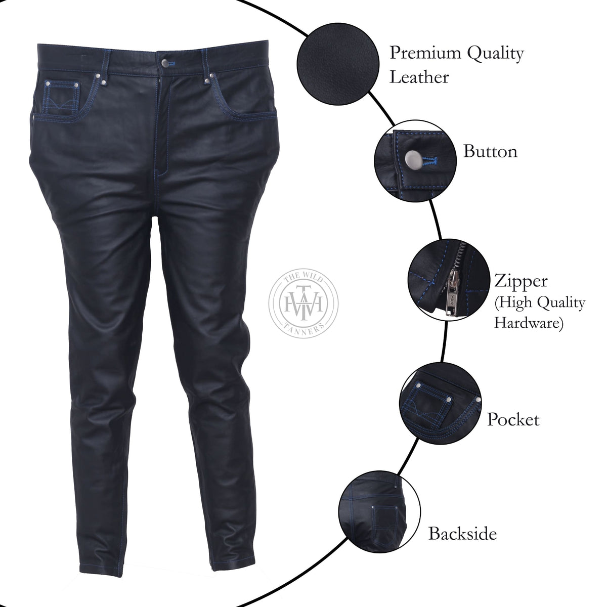 Jeans Style Leather Pants, view 8