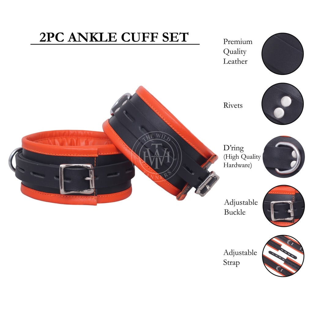 7 Pcs Leather Bondage Wrist Restraints Cuffs, view 8