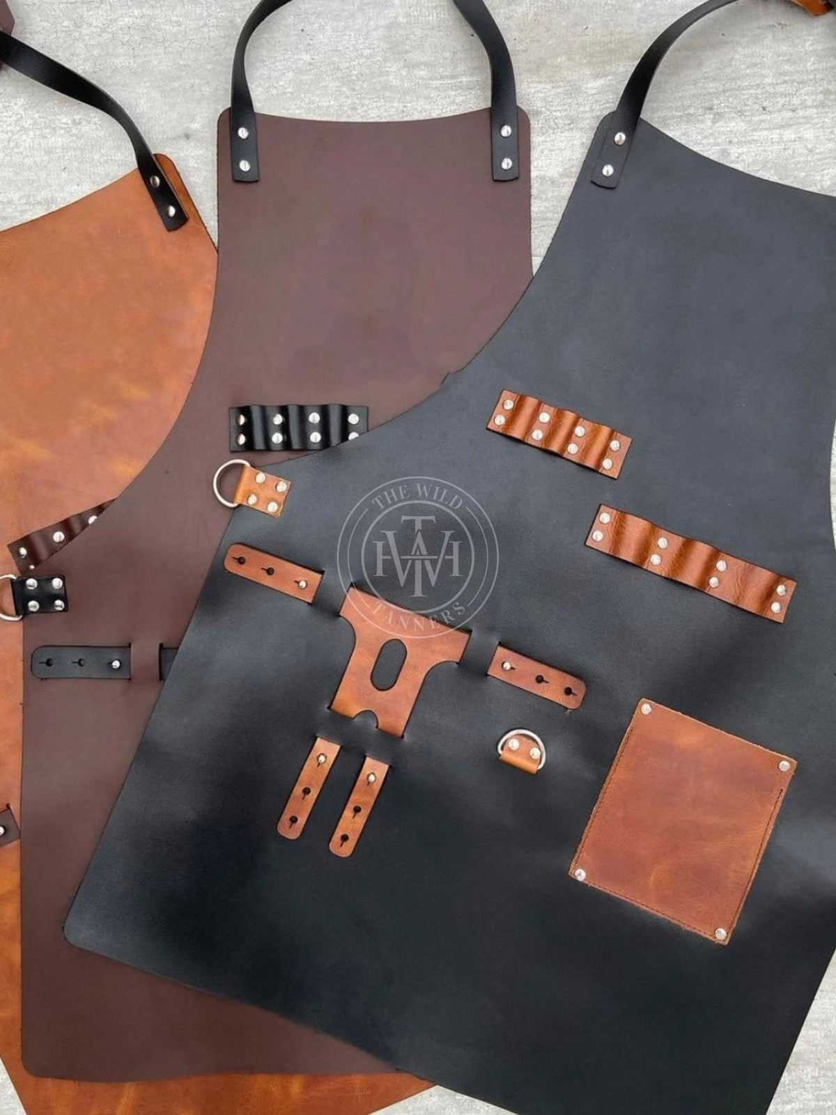 Leather Bartender Aprons with Bottle Holder, view 8