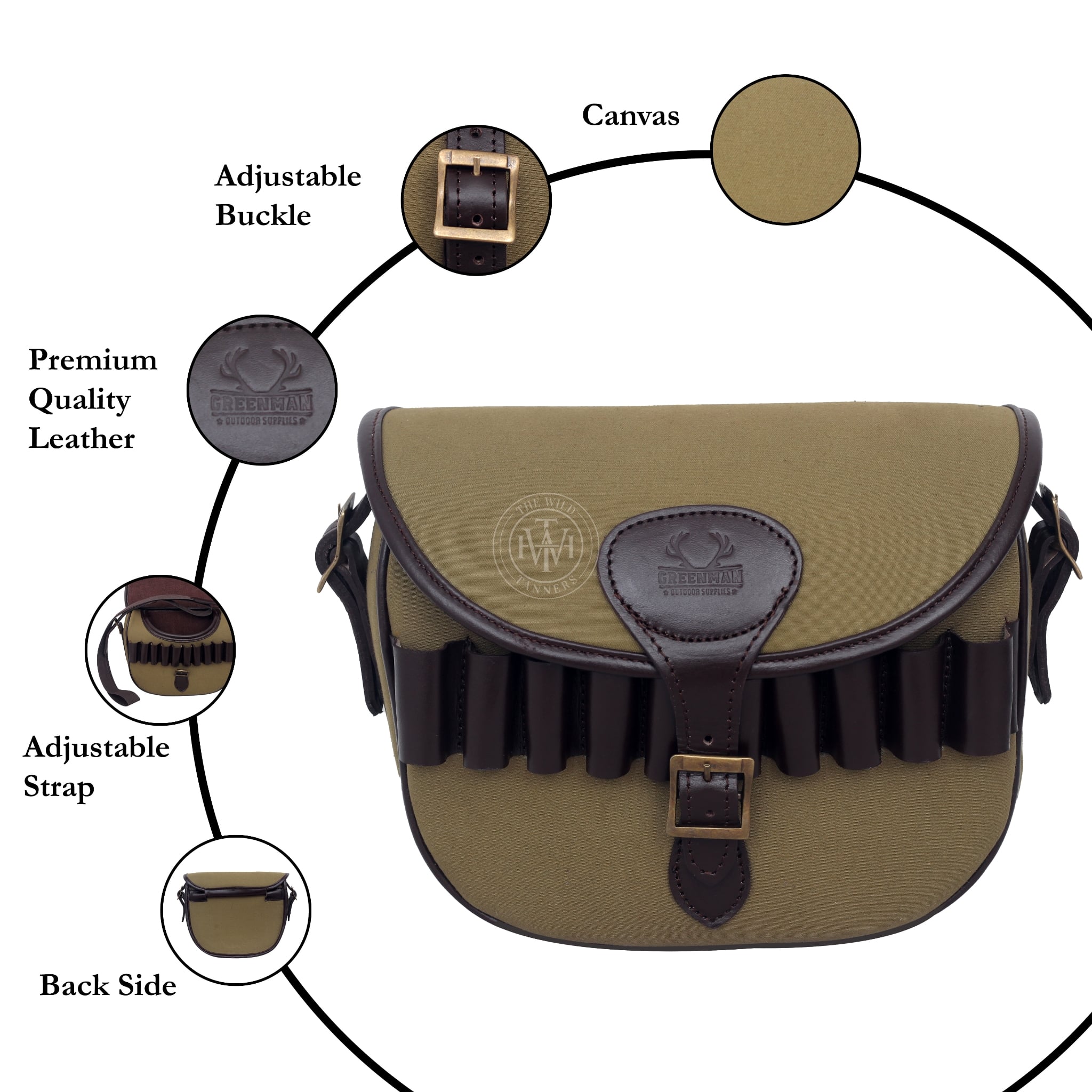 leather canvas cartridge bag, canvas cartridge bag, canvas ammo bag,  ammo storage solution