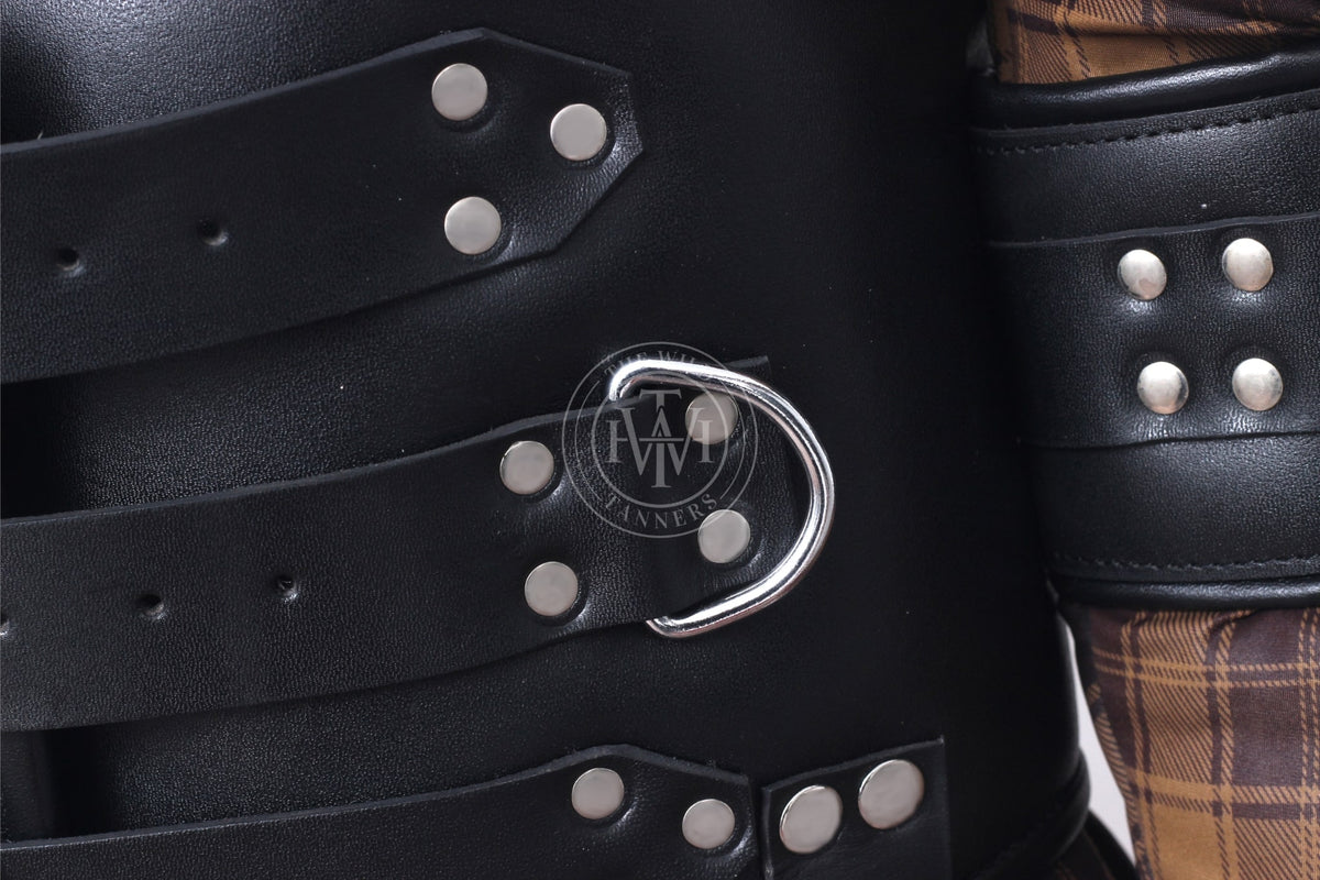 Black Leather Bondage Waist Restraints Belt, view 8