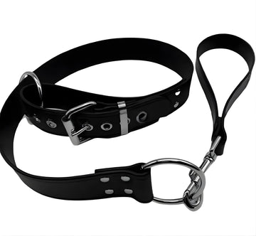 Genuine Leather Bondage Collar and Leash