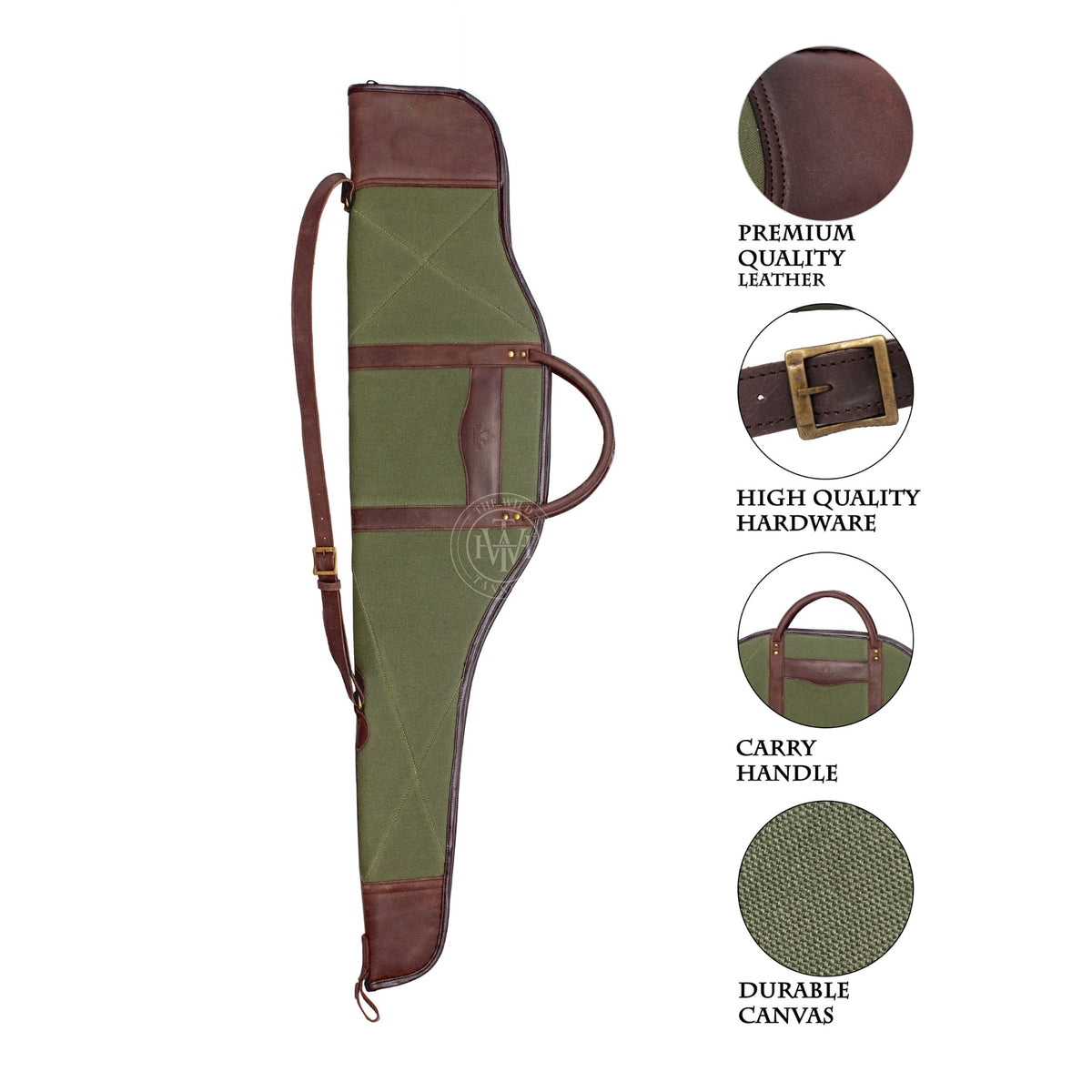 Handcrafted Waxed Canvas and Leather Rifle Case, view 8