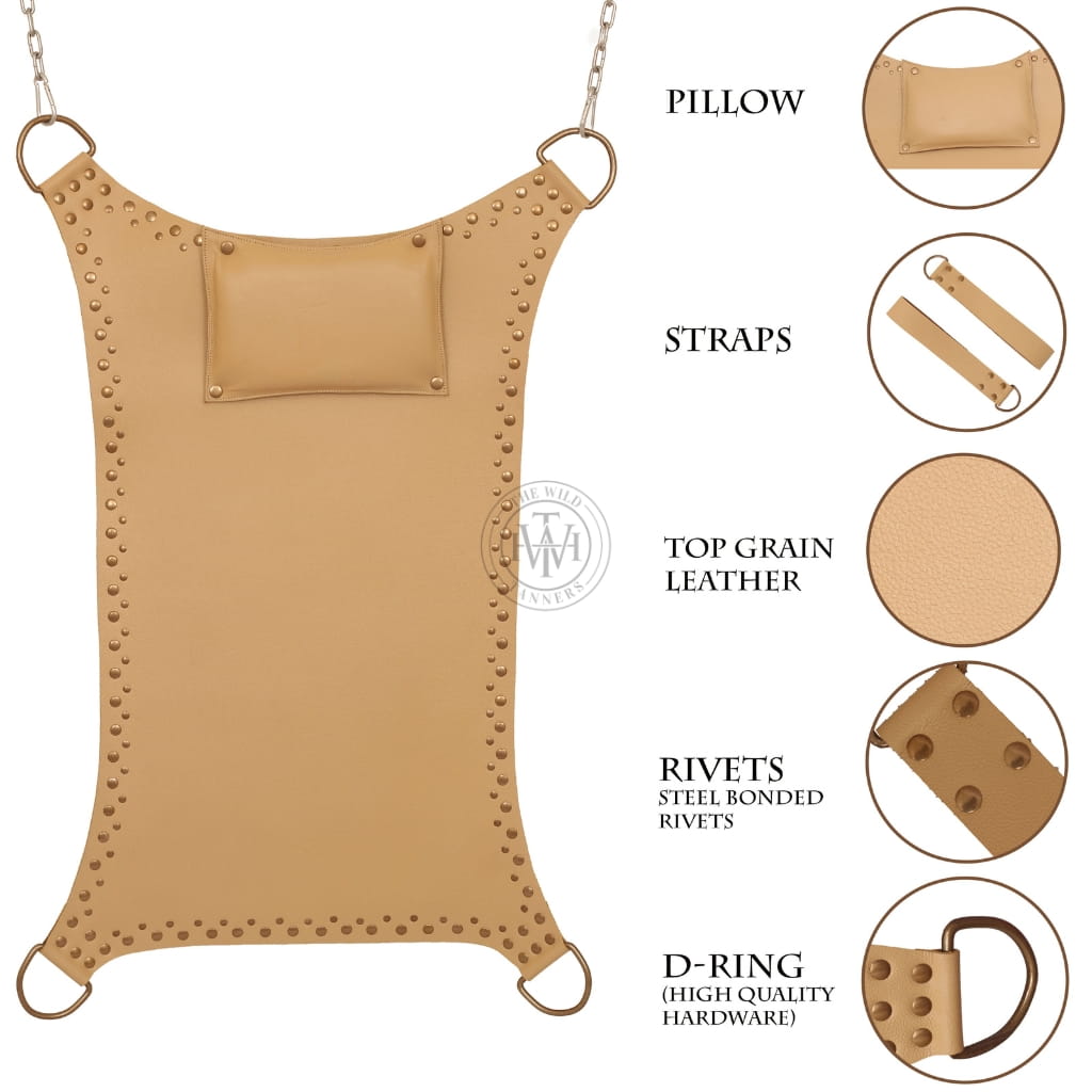 Leather Bondage Sling with 2 Stirrups, view 9