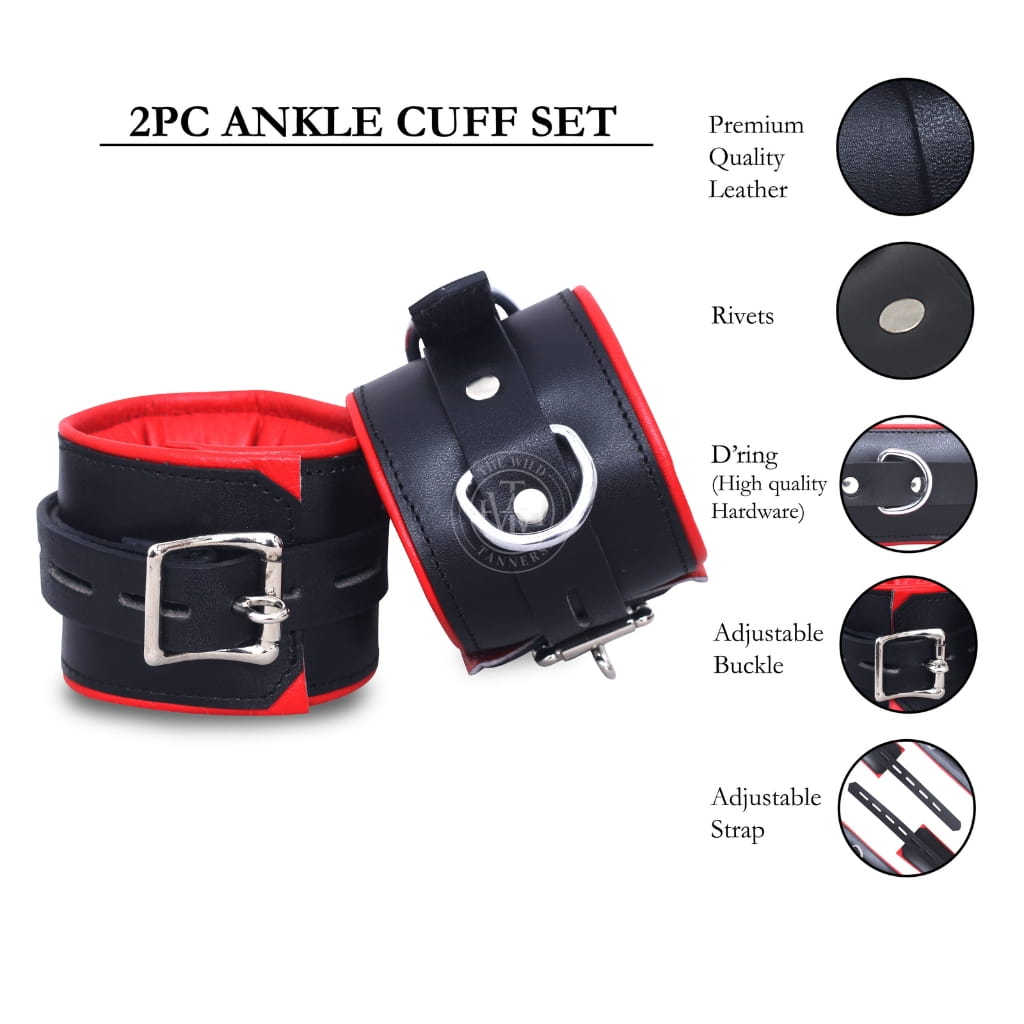 7 Pcs Gay Padded Leather Handcuffs, view 7