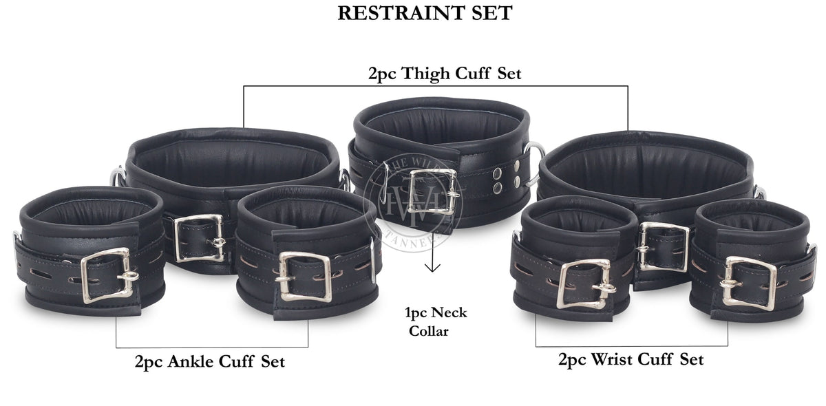 7 Pcs BDSM Leather Handcuffs, view 12
