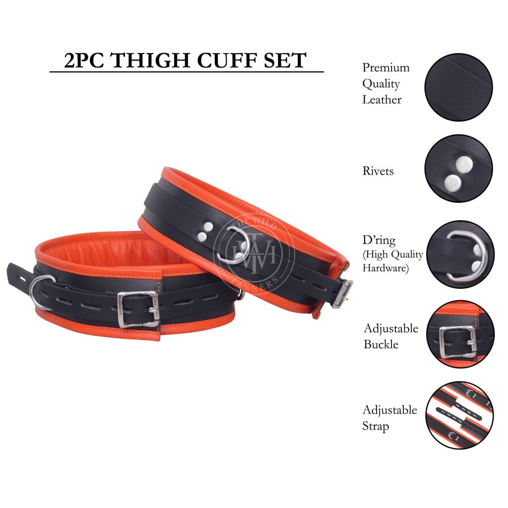 7 Pcs Leather Bondage Wrist Restraints Cuffs, view 9