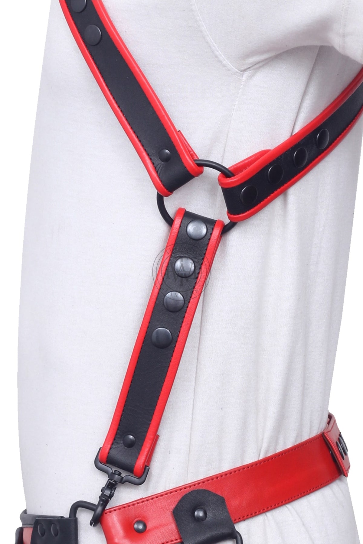 Men's leather body harness and jockstrap, view 3