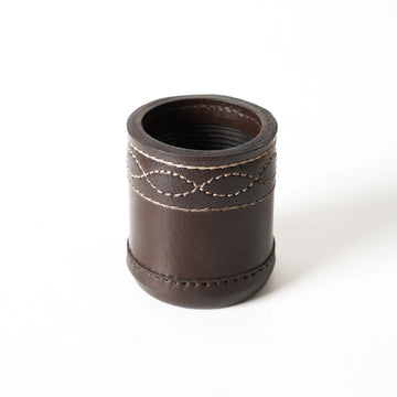Premium Leather Dice Cup - Brown