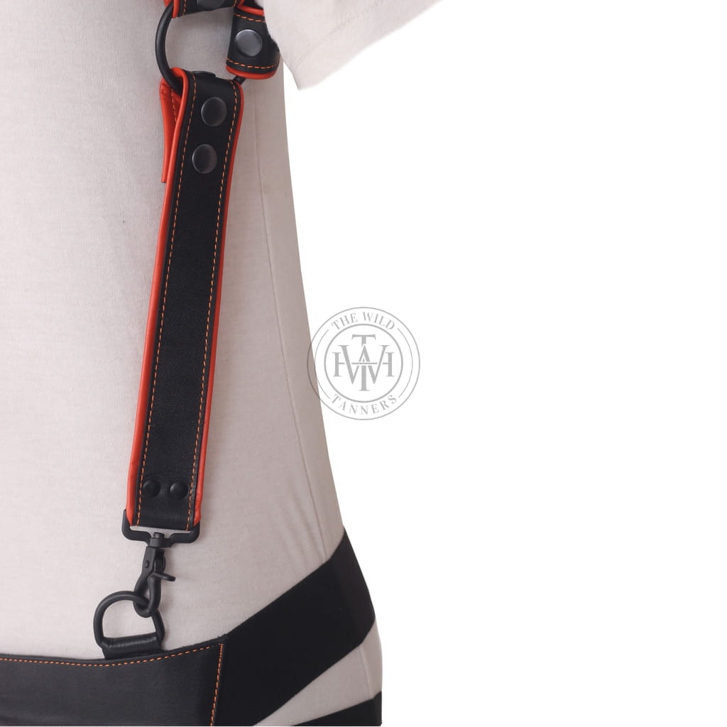 leather mens bondage harness with jockstrap