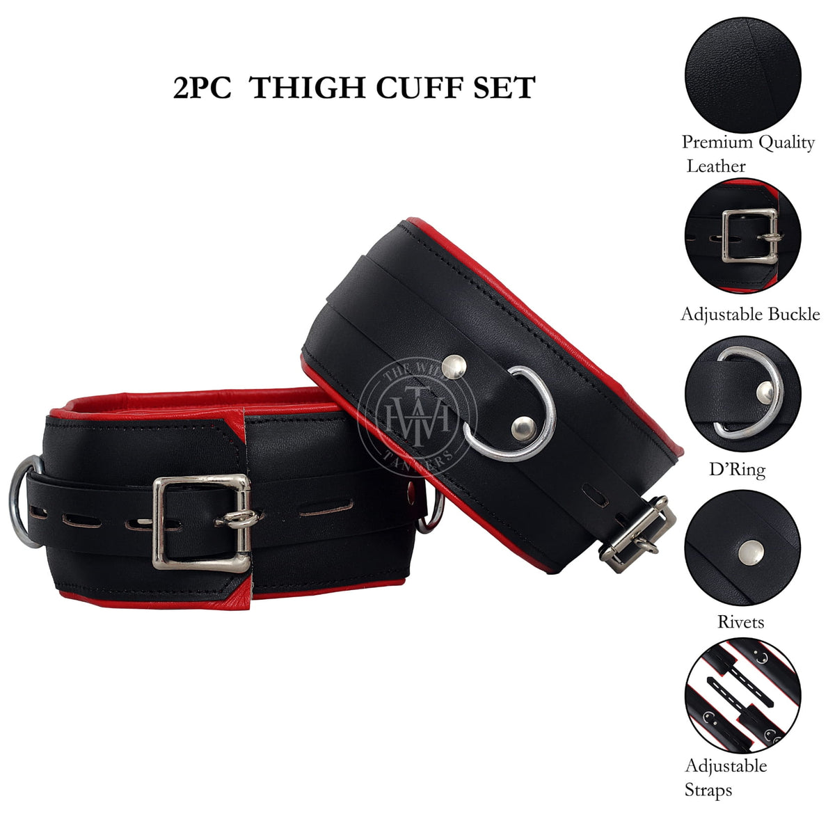 Premium Leather Bondage Handcuffs Set, view 9