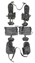 black pet crawler set, BDSM pet play gear, leather bondage crawler, adjustable fetish harness set