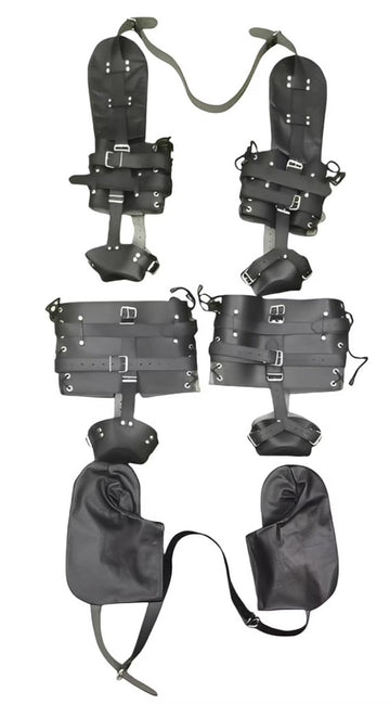 Black leather pet crawler BDSM set