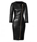 leather catsuit, black leather catsuit with quilted design, black leather catsuit
