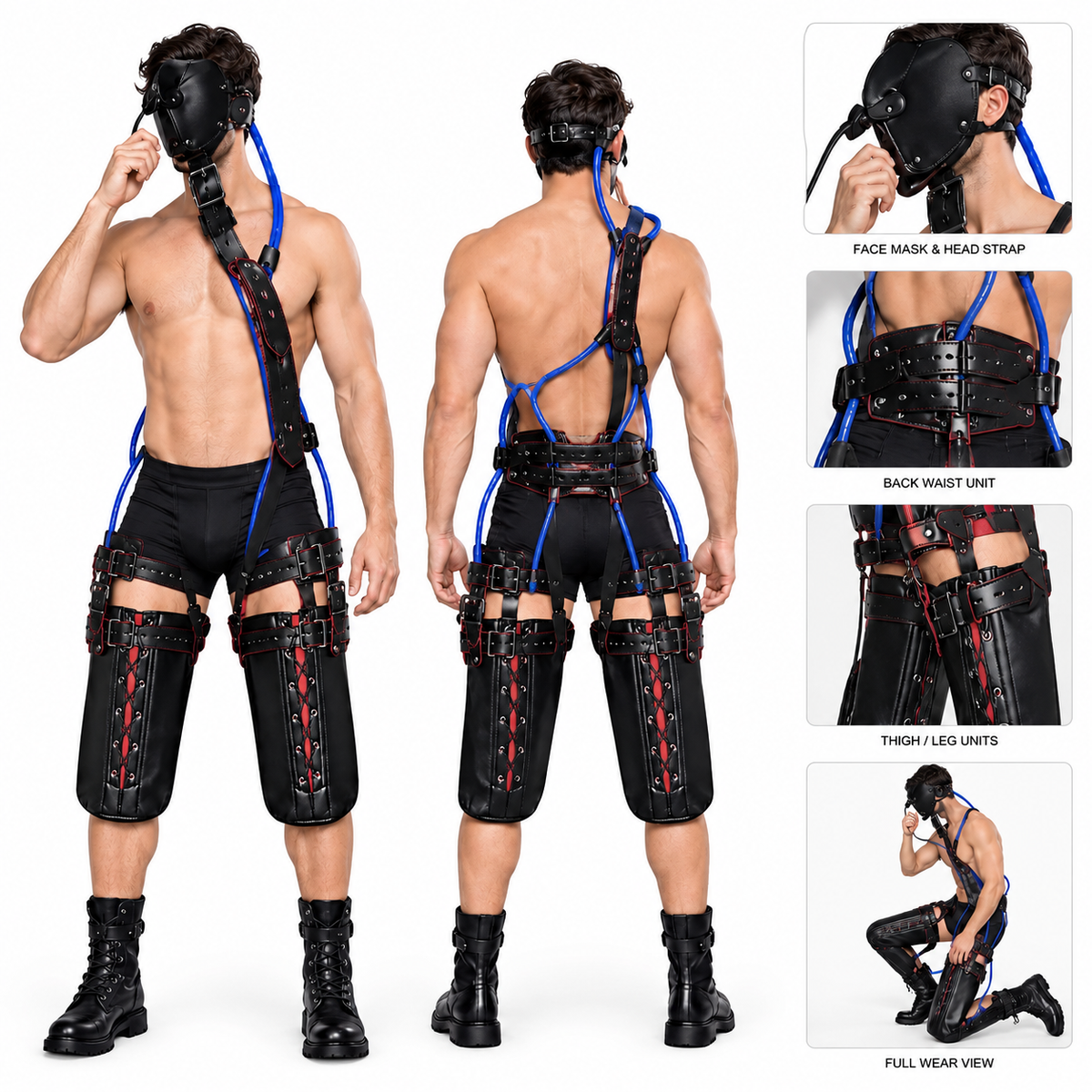 Leather puppy play cosplay kit