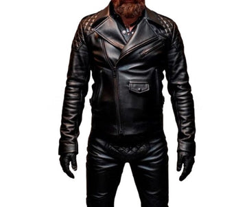 Classic Biker Leather Jacket Men