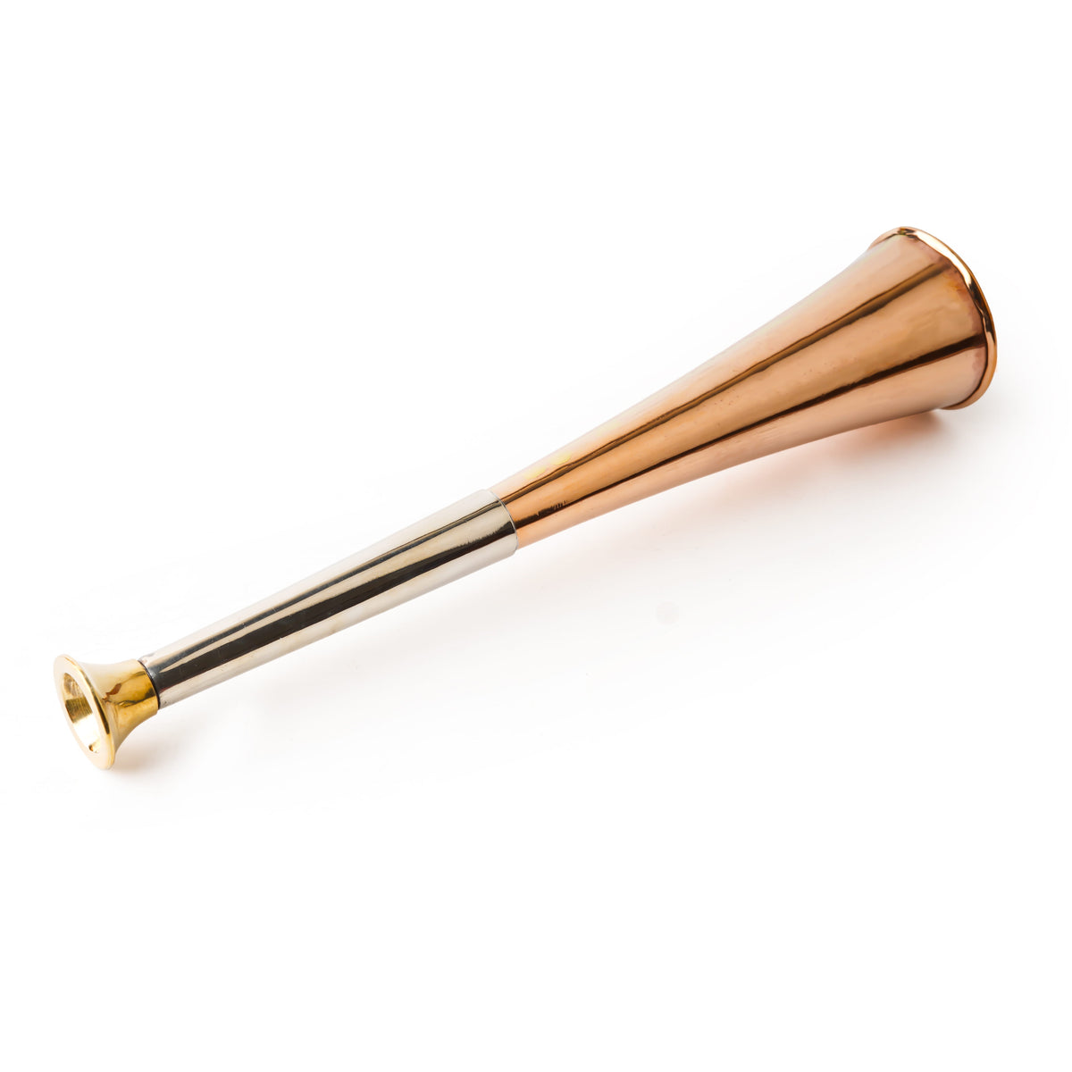 Copper Fox Hunting Horn with Brass Mouthpiece