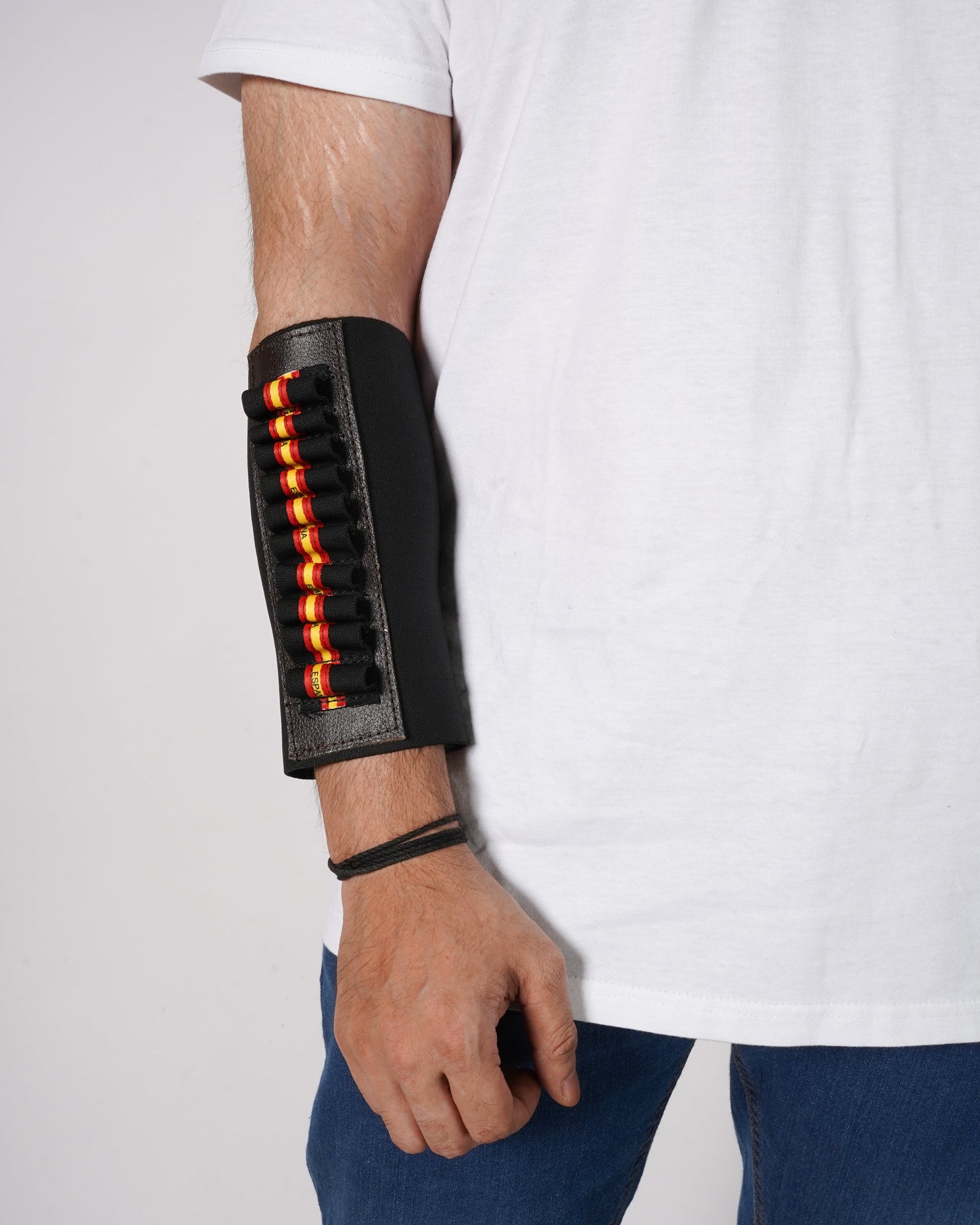 leather bullet band for hunting, leather bullet holder