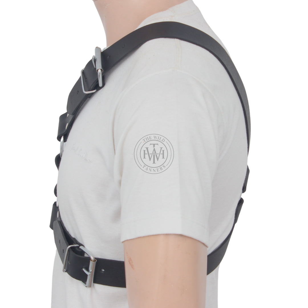 Gay Leather Chest Harness for Men, view 3