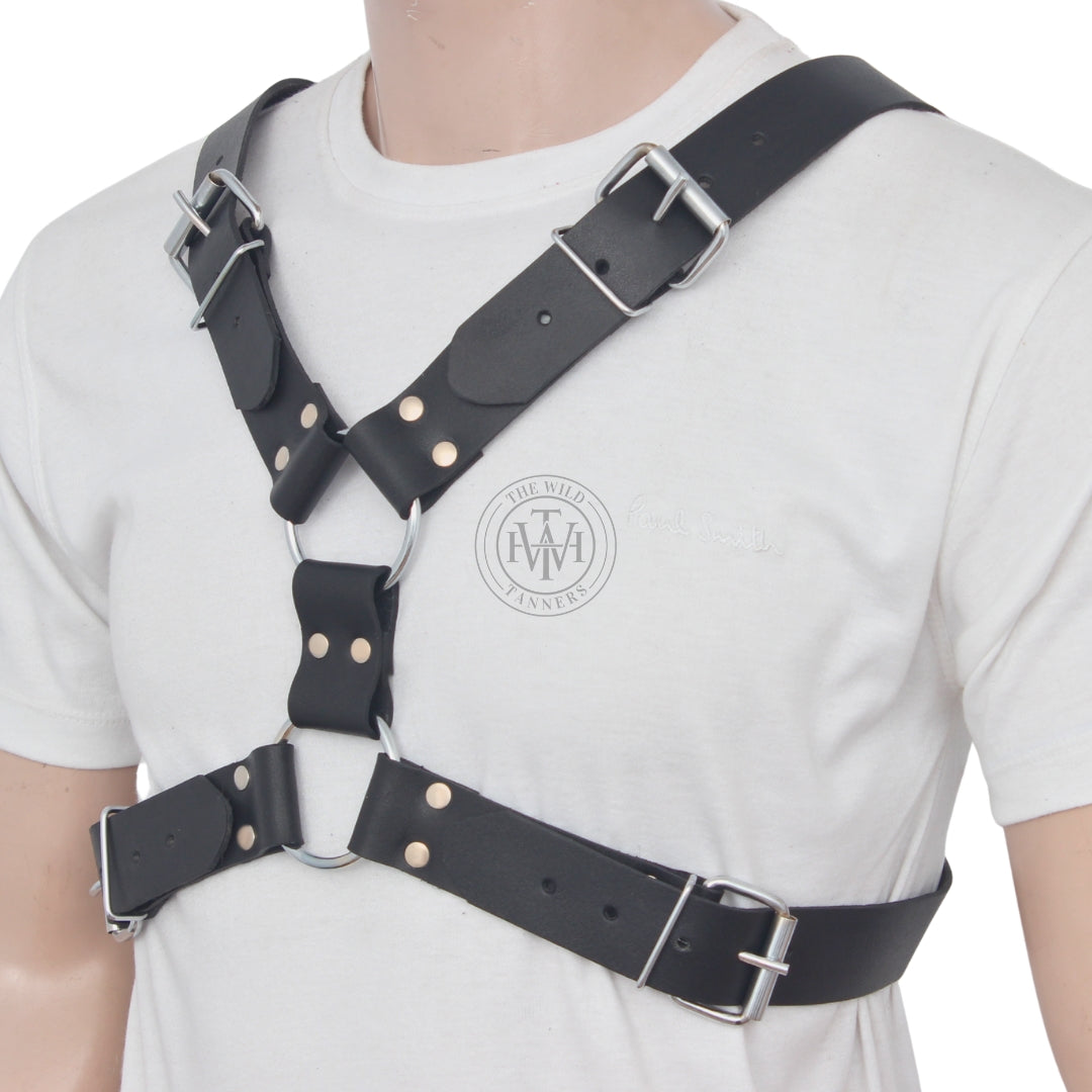 Gay Leather Chest Harness for Men, view 2