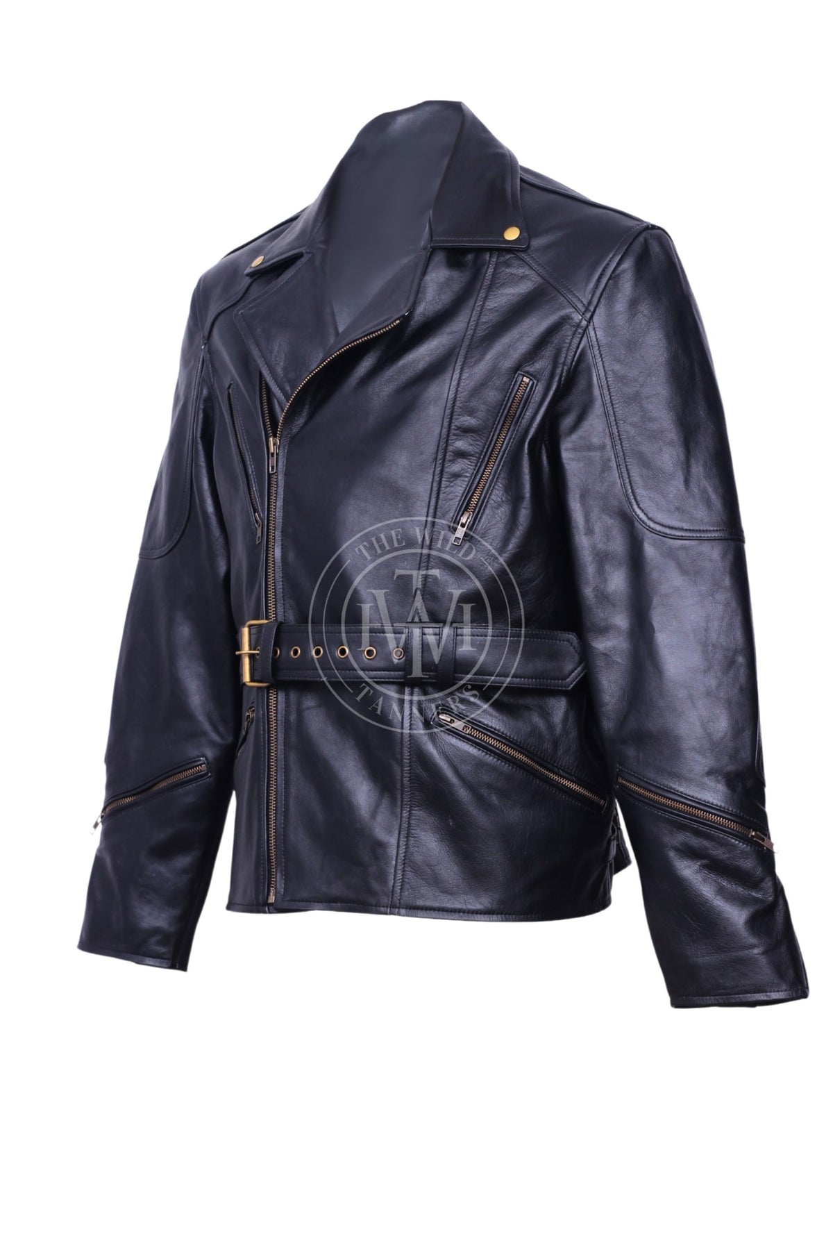 Stylish Leather Motorcycle Jacket For Men, view 2