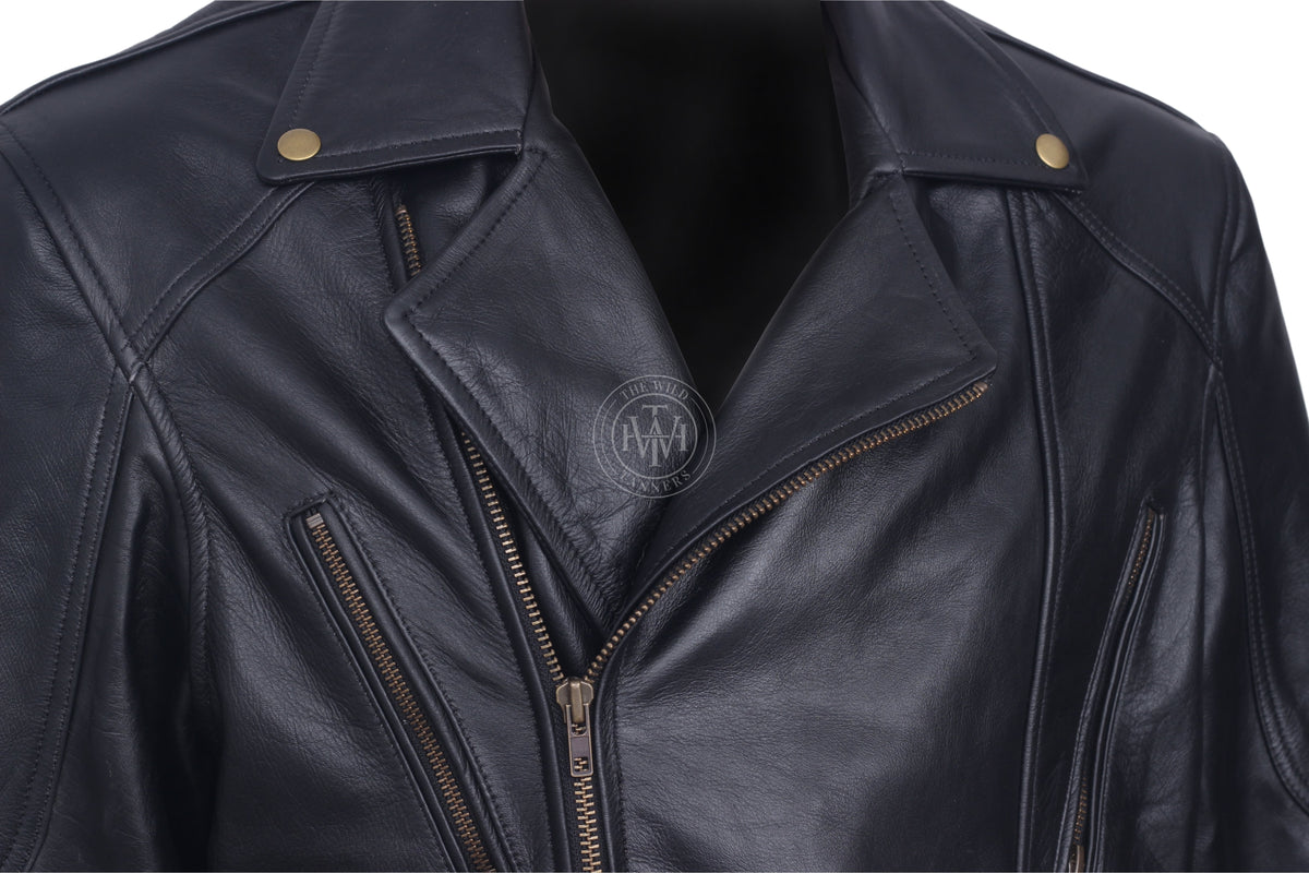 Stylish Leather Motorcycle Jacket For Men, view 6