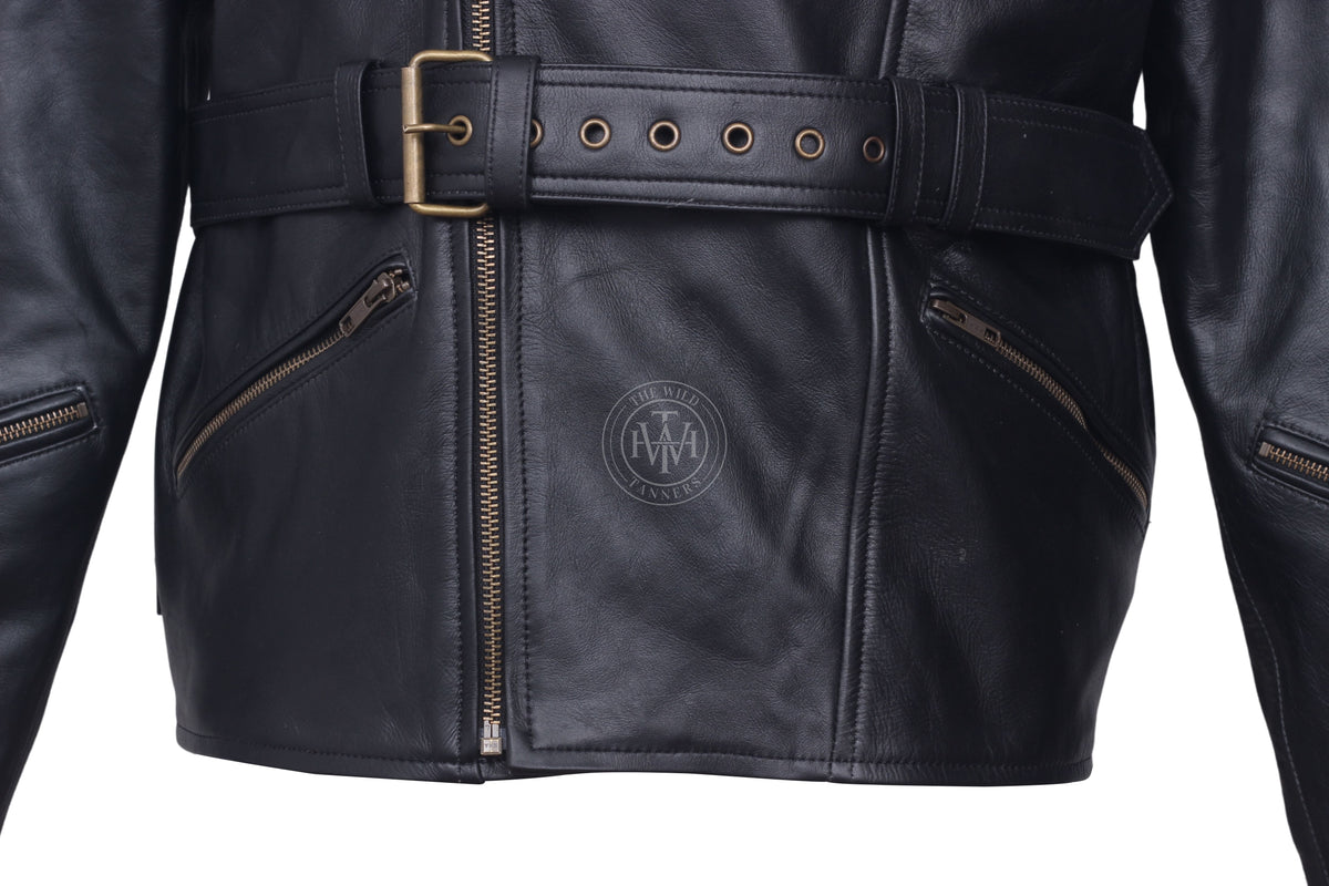 Stylish Leather Motorcycle Jacket For Men, view 7