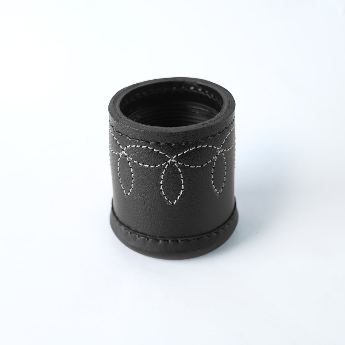Genuine Leather Dice Cup - Black