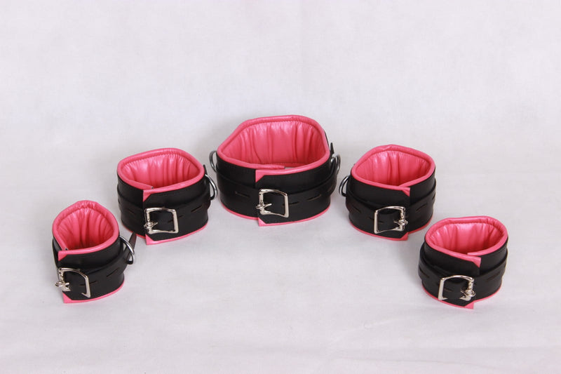 leather handcuffs set, BDSM leather restraints, adjustable leather cuffs, leather bondage wrist cuffs