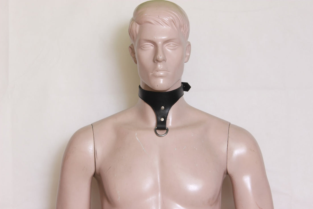 leather posture collar, BDSM posture collar, adjustable leather collar, fetish leather collar