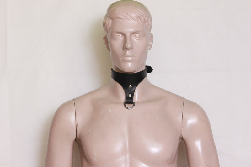 leather posture collar, BDSM posture collar, adjustable leather collar, fetish leather collar