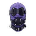 leather BDSM mask, mouth plug mask, bondage face mask, leather restraint hood, adjustable BDSM maskv