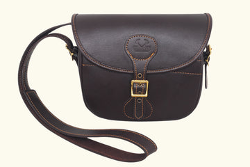 Genuine Brown Leather Cartridge Bag