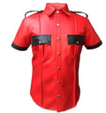leather shirt, gay leather shirt, leather shirt bdsm, bondage leather shirt, Short Sleeve Shirt