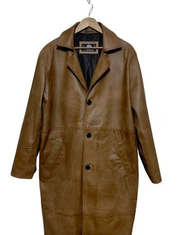 Long Leather Trench Coat