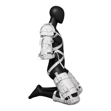 White Genuine Cowhide Leather Full-Body Adjustable Harness