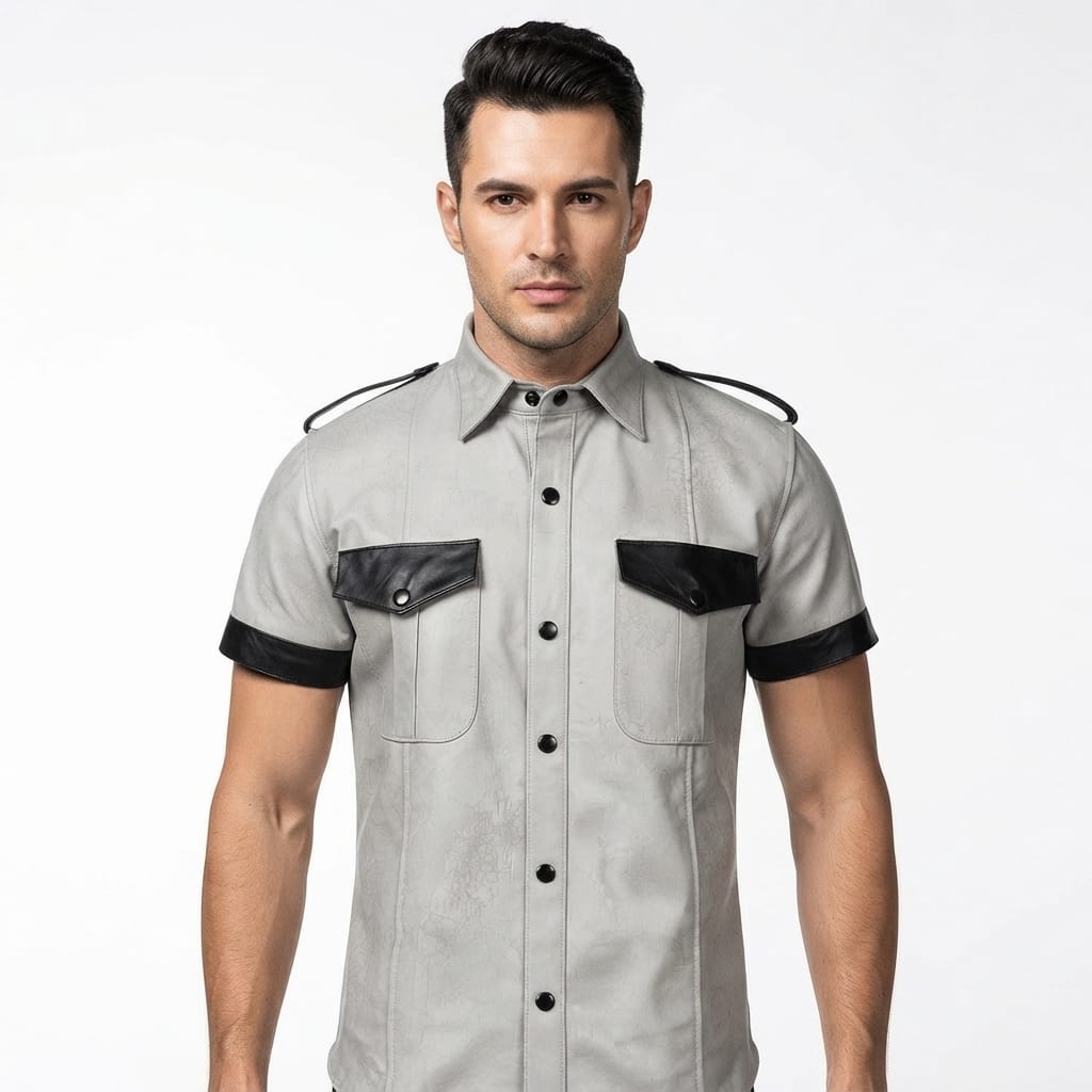 leather shirt, gay leather shirt, leather shirt  bdsm, bondage leather shirt