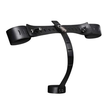 Leather Waist to Groin Harness with Cuffs