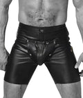 leather shorts, leather shorts bondage, leather shorts bdsm, leather gay shorts, gay leather shorts, leather kinky shorts