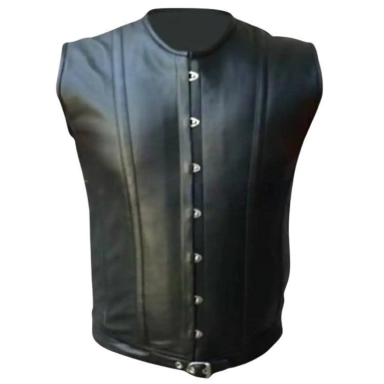 leather vest, gay leather vest, leather vest bdsm, bondage leather vest