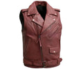 leather vest, gay leather vest, leather vest bdsm, bondage leather vest, Maroon leather vest