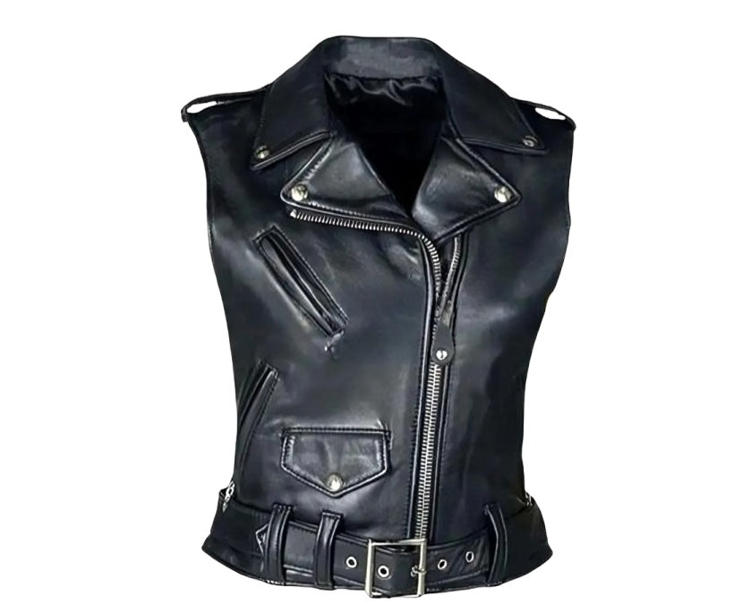 Multi Pockets Genuine Leather Vest Men's