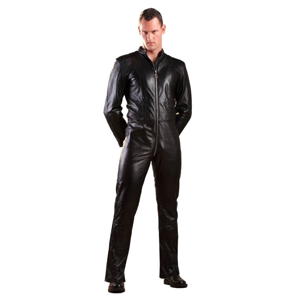 Black Leather Jumpsuit For Men
