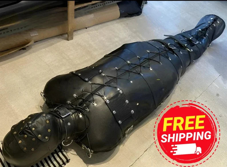 Genuine leather bondage sleep sack