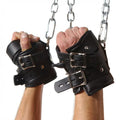 Premium Leather Bondage Suspension Cuffs, leather suspension cuffs, fur lined leather suspension cuff kit with bondage ring, high quality heavy leather padded wrist suspension cuffs, leather ankle suspension cuff, leather bondage suspension cuffs, suspension cuffs, bondage suspension cuffs, bdsm suspension cuffs, bdsm leather suspension cuffs